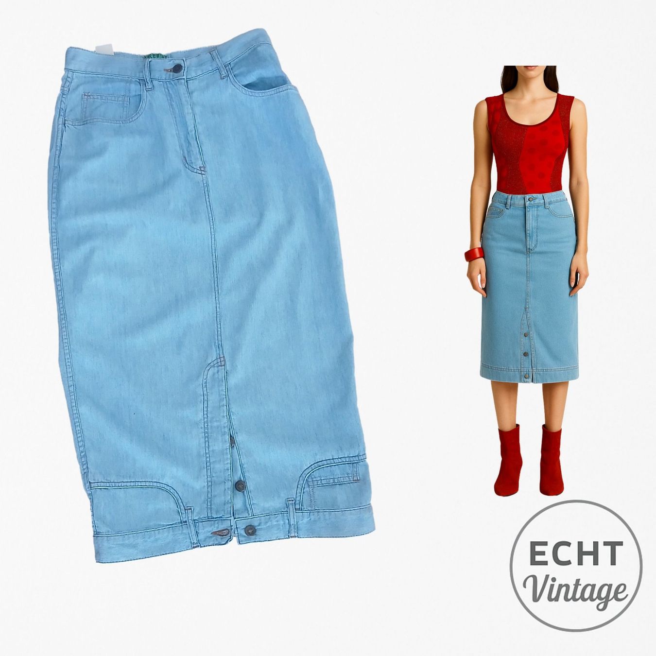 Jupe Mini Moschino Jeans Vintage Années 80 – Taille 38 – Motif Géométrique – Occasion Très Bon état – Italie