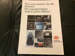Audi-Confort Pakete Faltprospekt 6 Seiten 1990