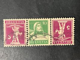 Kehrdruck 3er-Streifen, K 22, gestempelt, KP 100.--