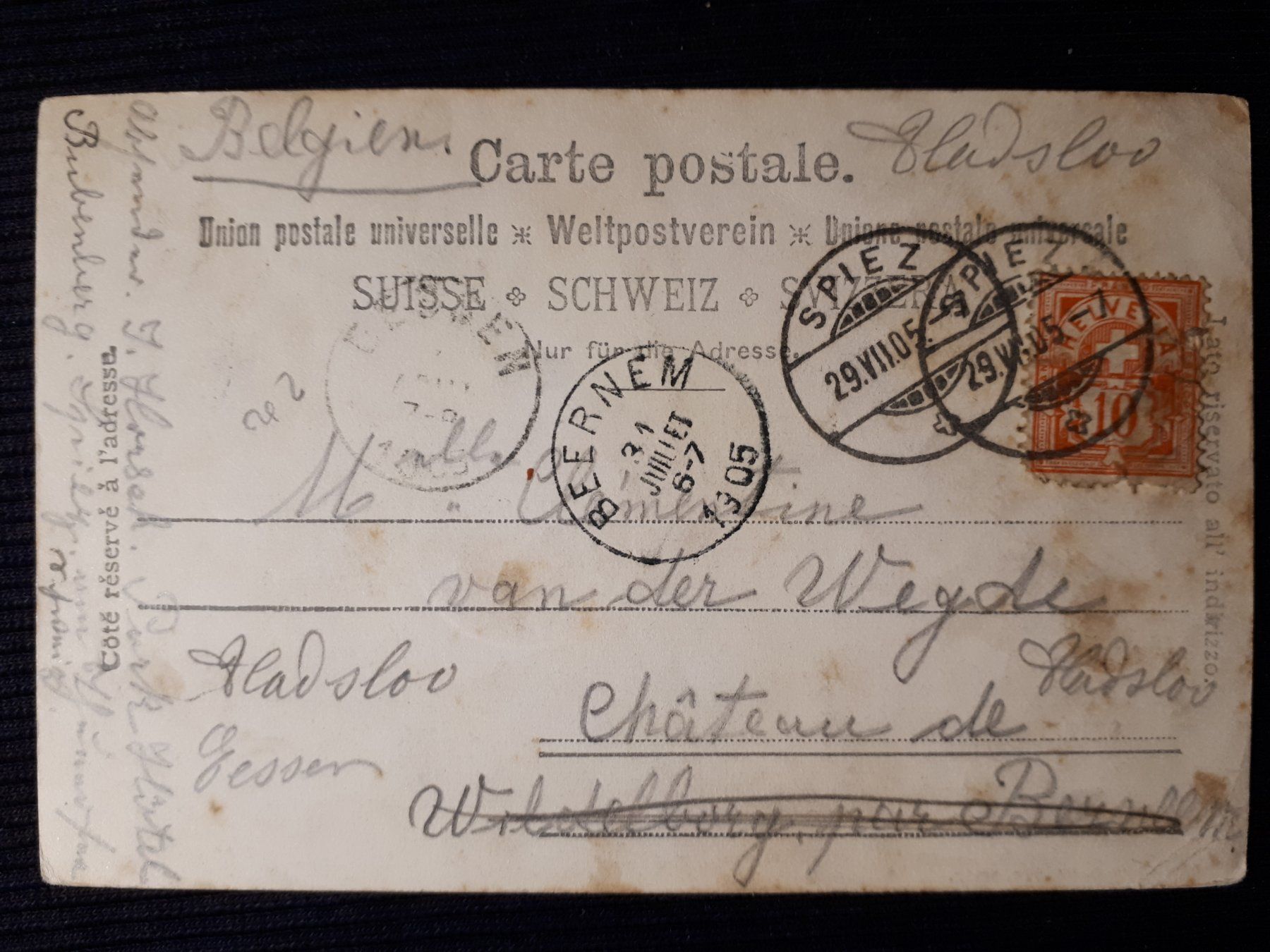Ansichtskarten: SPIEZ 1905 - MIT MANGEL – Gebraucht aus Ponto Valentino von giorgia06 1