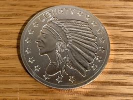 Silbermünze 1 Unze Liberty Indianer Motiv gebraucht