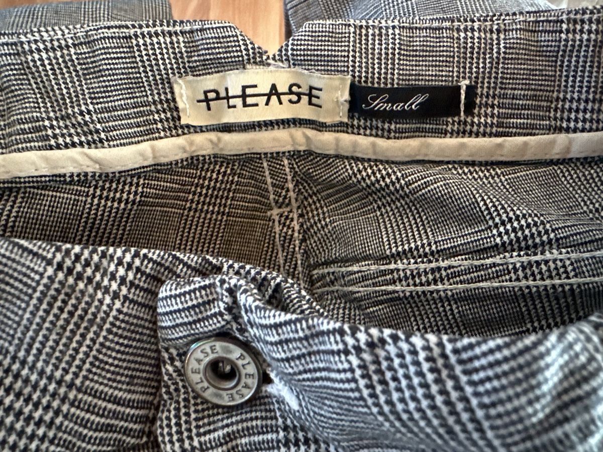 Please Jeans Pantaloni: Please Hose, Gr. S, Grau-kariert einf. Bundweite 37 cm – Usato da Wald AR venduto da Jakusi95 2