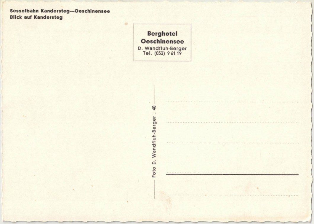 Cartoline postali: Kandersteg - Sessellift Oeschinen – Usato da Binningen venduto da Mountainrider 1