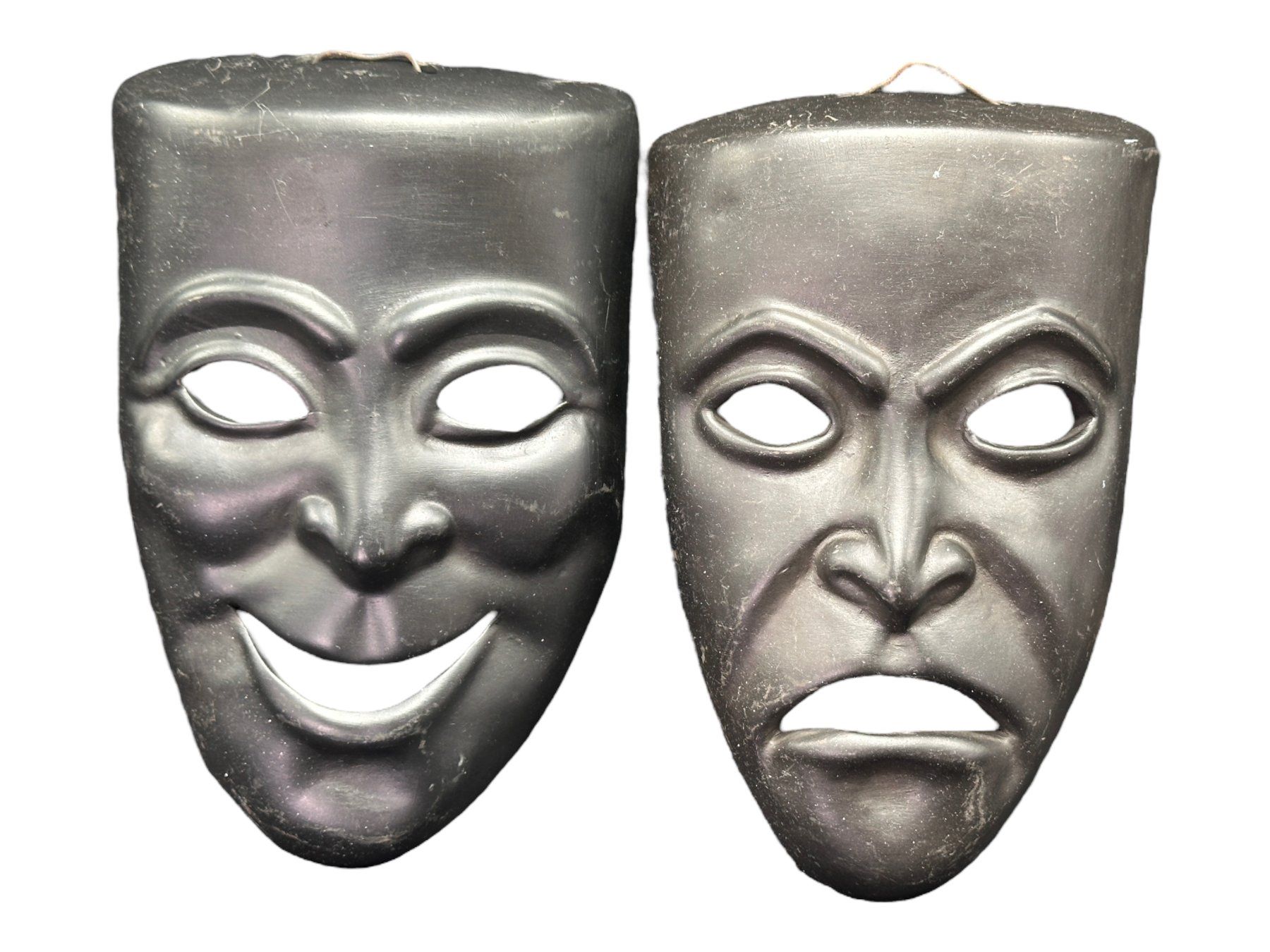 Sculptures & Statues: Sculptures masques de théâtre murales en grès noir – D'occasion à Morges par vintix 1