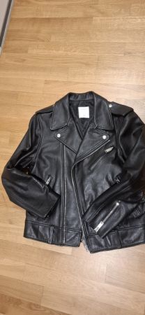 Sandro Leather Jacket Black Size M Good Condition