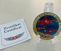 Patrouille Suisse Gedenkmedaille mit Zertifikat, neuwertig