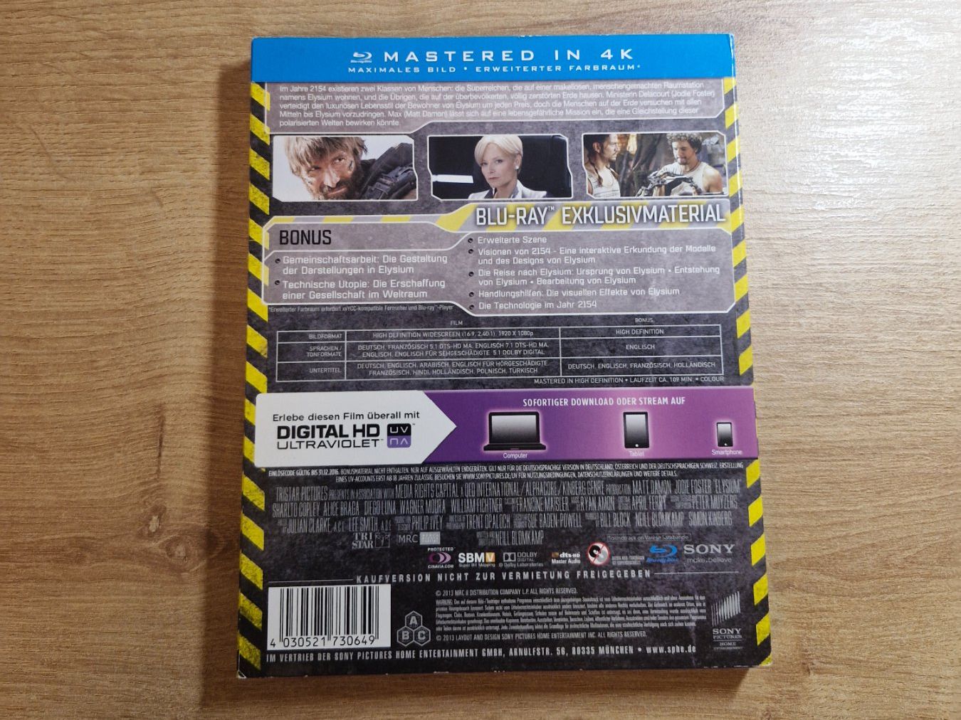 Tutti i DVDs: Elysium (2013) Bluray – Usato da Pfungen venduto da Whitie 1