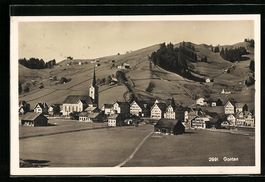AK Gonten, Ortspartie mit Kirche, 1948