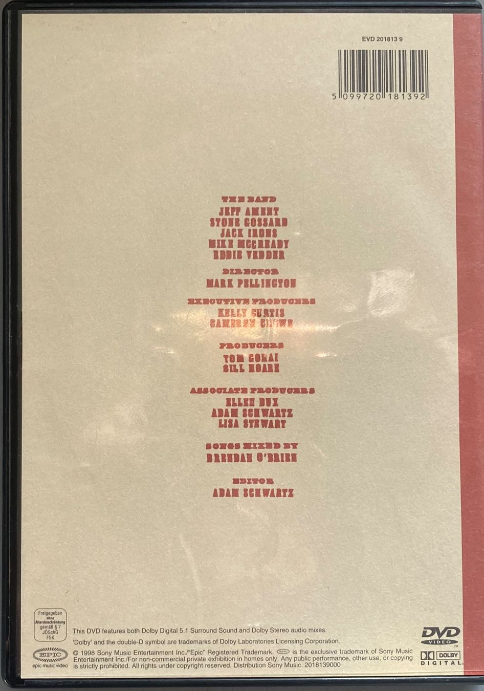 Alle DVDs: PEARL JAM - SINGLE VIDEO THEORY – Gebraucht aus Poliez-Pittet von Newtown-Records 1