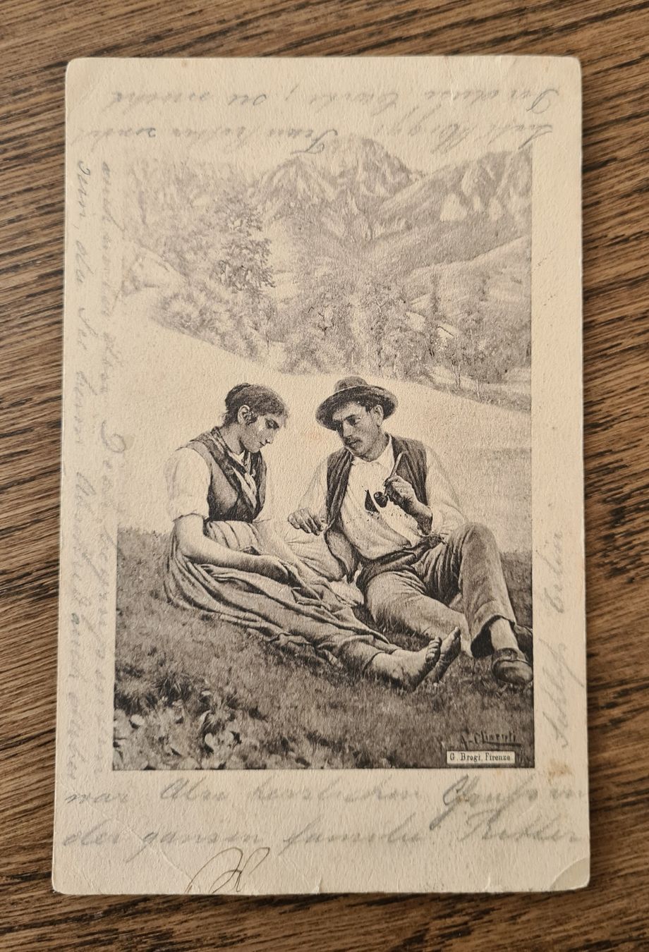 Cartoline postali: Romantisches Paar im Gespräch 1903 – Usato da Ebikon venduto da Donar50