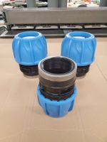 Grosse PE Verschraubungen 63mm, 3 Stk. - Top Zustand! (50)
