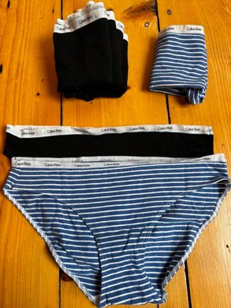 Slips Calvin Klein neu Unterwäsche Blau Gestreift  Schwarz