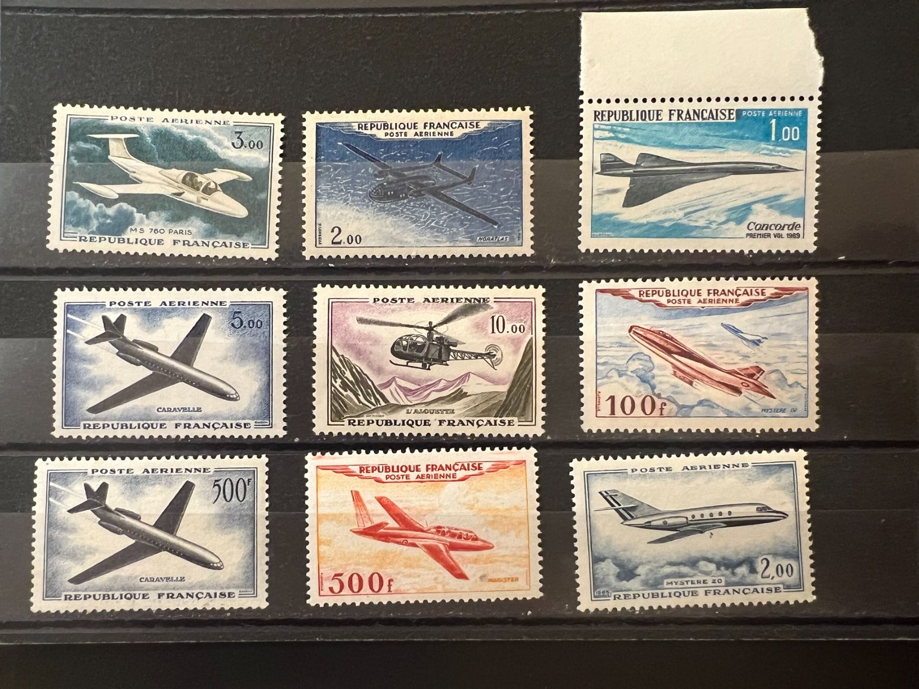 Tutti i francobolli: 9 Poste Aérienne Neufs** 1954 à 1969 – Usato da Lausanne venduto da ffhoud