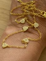 Luxus Elegante  Kette Farbe : Gold Zirkonia weiss