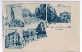 ST. GALLEN Gruss vom Linsenbühl, Post, Kirche, Linsenbühlstr