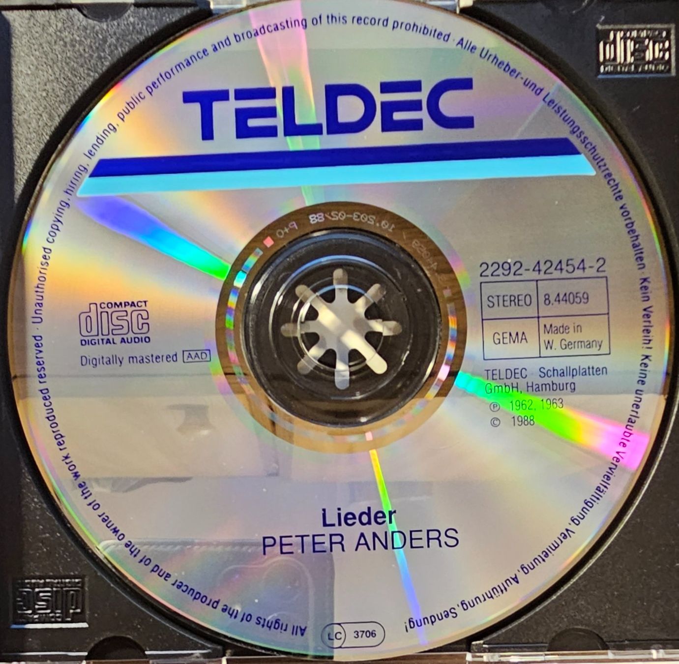 CD: Peter Anders - Lieder – Usato da Wahlen b. Laufen venduto da Cg10 1