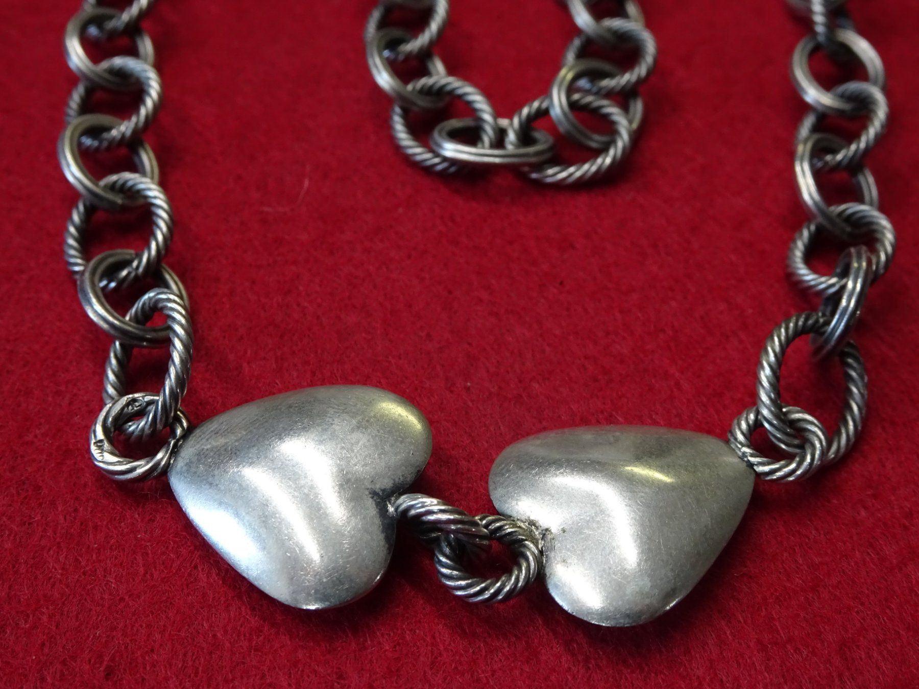 Ketten: Berner Barettli Kette Herzen Barettlikette Silber Schmuck – Gebraucht aus Goldswil b. Interlaken von troedlermarkt-goldsw 1