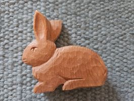 Wunderschöner handgeschnitzter Holzhase Waldorf w. Ostheimer