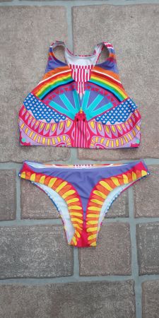 NEU Sportliches Bikini mit Bali Muster Goa Hippie XS S