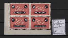 Flugpostmarken Viererblock F8 Postfrisch Kat. 32.-