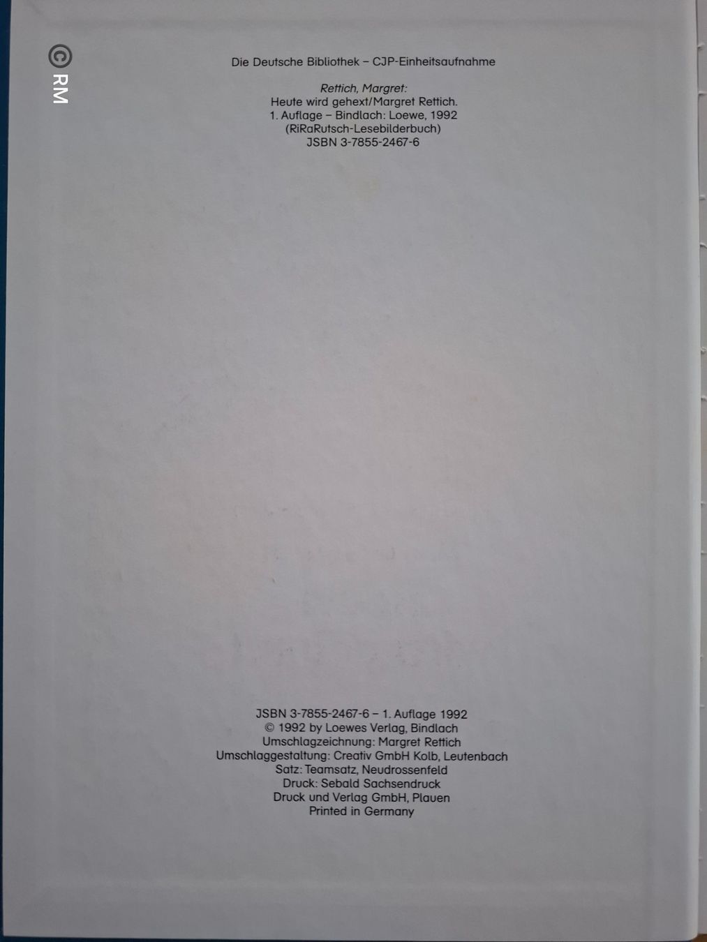 Libri: Margret Rettich, "Heute wird gehext" - ein Lesebilderbuch – Usato da Zürich venduto da Romi169 2