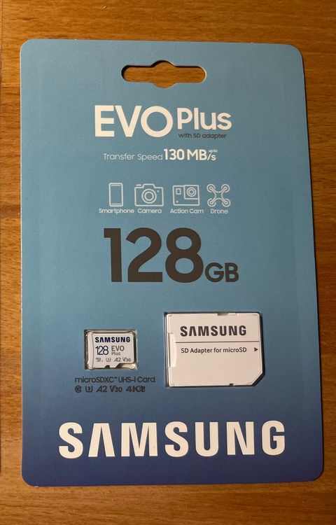 EVO Plus microSD Memory Card 128GB Samsung (Neu und originalverpackt ...