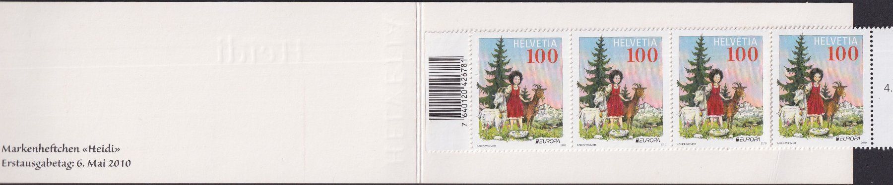 Alle Briefmarken: 2010: Nr.1351 (Markenheft): Heidi postfrisch **. – Gebraucht aus Sursee von Luzernerraute 1