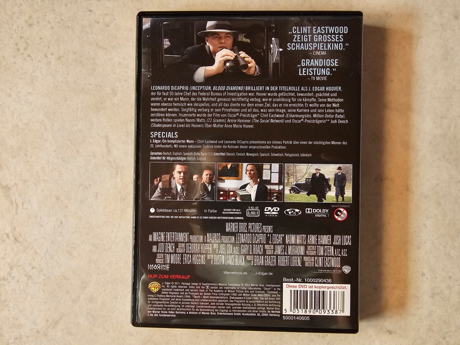 Tutti i DVDs: J. Edgar    (Leonardo Dicaprio) – Usato da Schneisingen venduto da backstore24 1