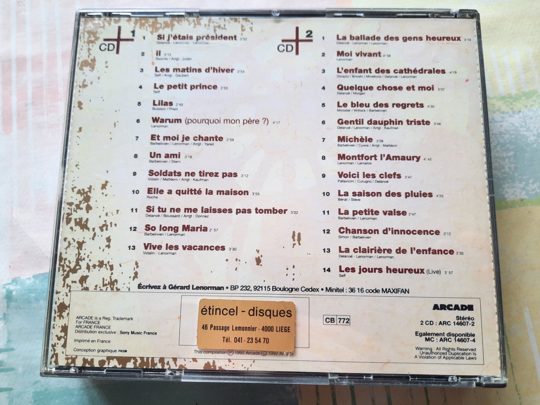 CDs: Cd Gérard Lenorman - 27 succès 2 Cds  – Gebraucht aus Pully von bro_n52j 1