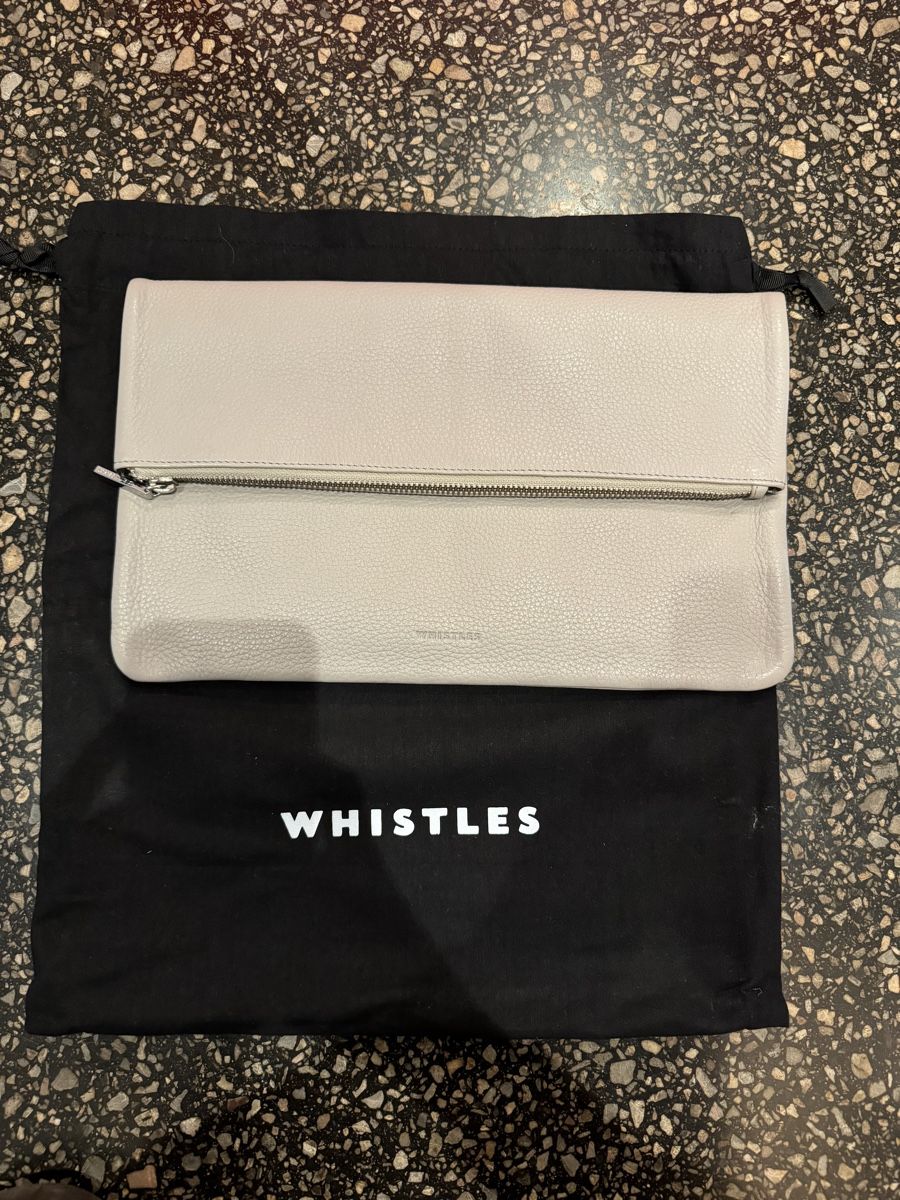 Borse da donna: Whistles grey leather clutch bag – Usato da Zürich venduto da gva_r9gs