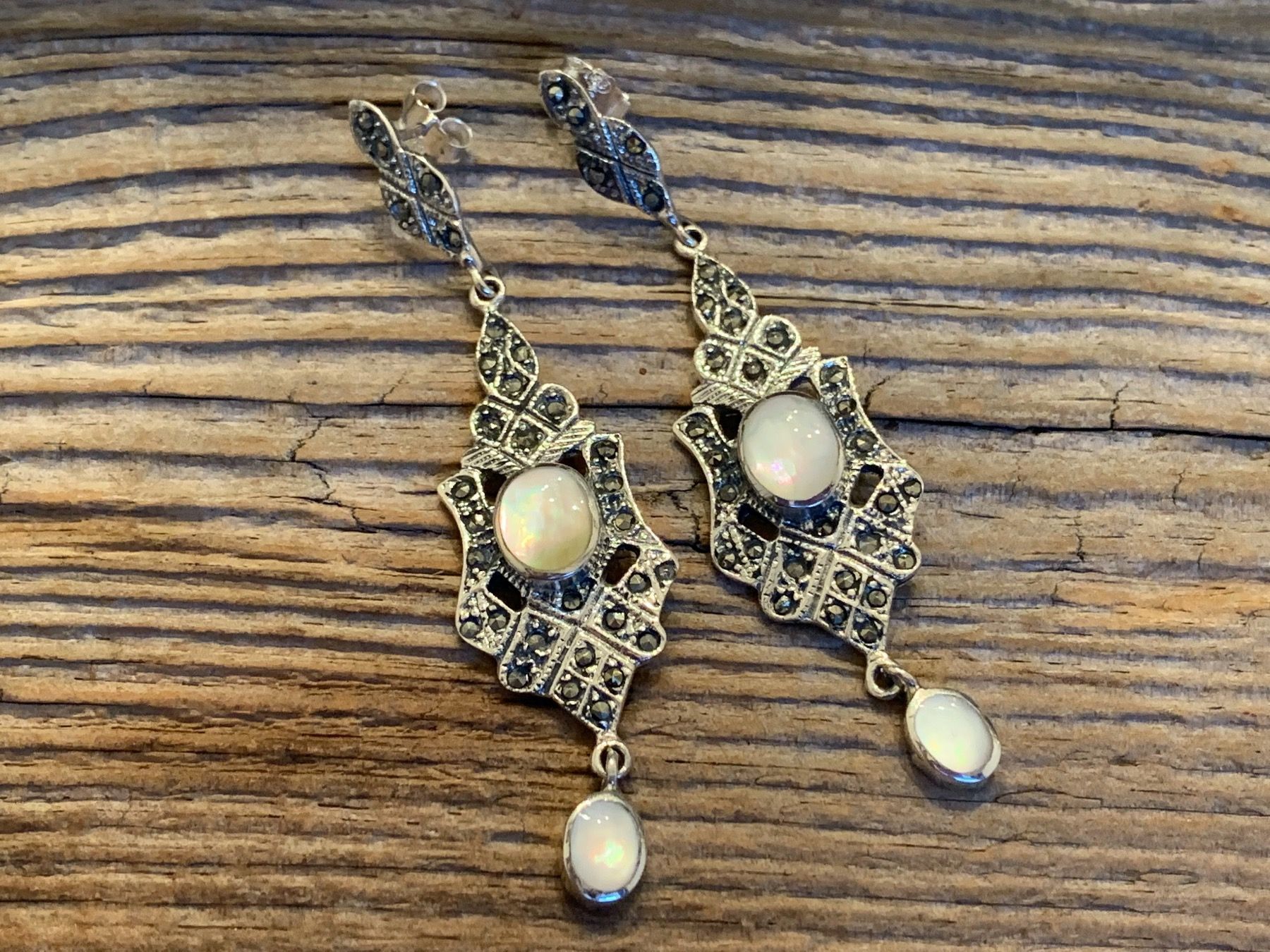 Ohrringe & -stecker: Ohrringe im Art Deco Stil Silber Perlmutter u. Markasiten – Neu (gemäss Beschreibung) aus Bern von Jiffy 8