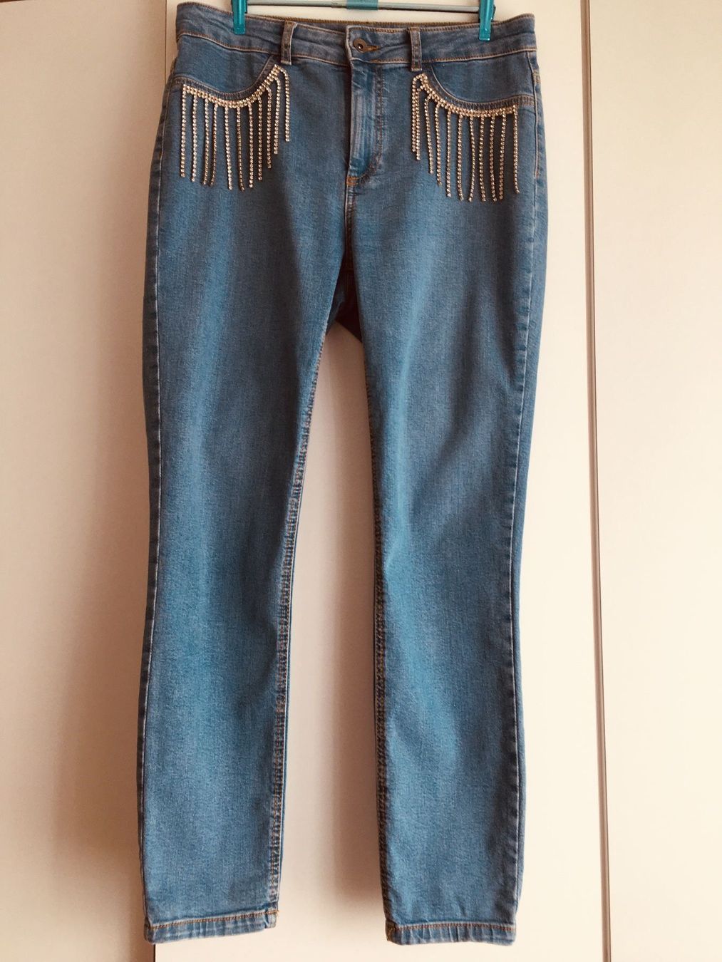 Jeans: Coole blaue Jeans mit Strass-Steinen – Gebraucht aus Bern von Smile-2707 6