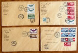 1939 4 Flugpost Briefe, Swissair Europaflug Nord