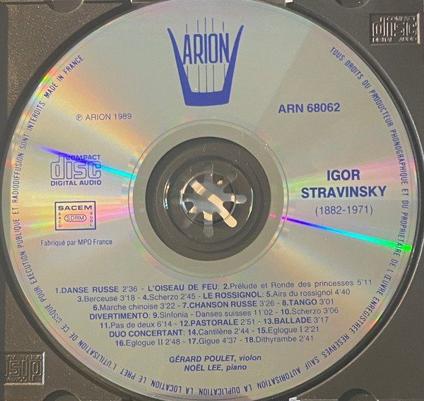 CD: Gérard Poulet, Noel Lee play Igor Stravinsky – Usato da Unterbäch venduto da rubicon2012 2