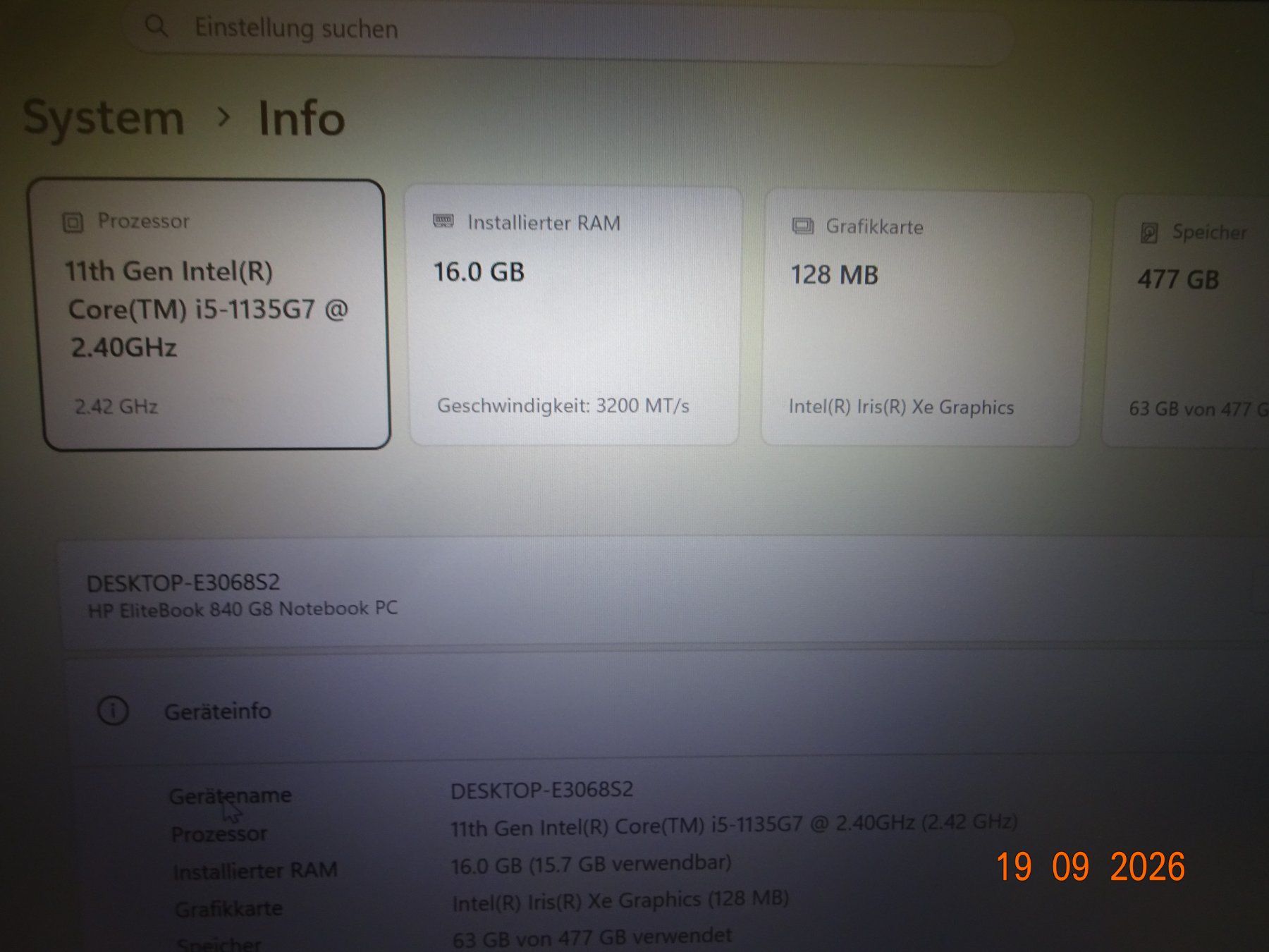 Hewlett Packard Notebook: HP EliteBook 840 G8 Notebook PC – Usato da Winterthur venduto da Starrite 3