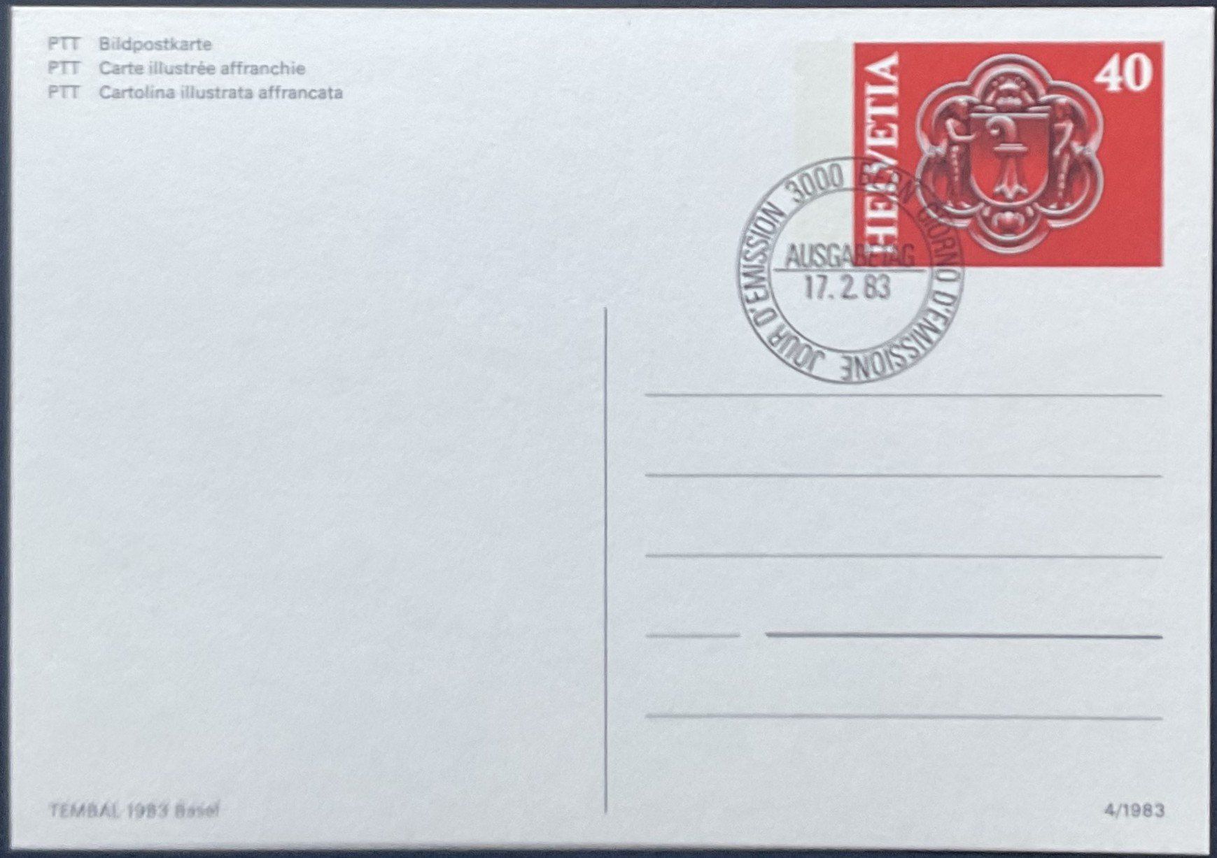 Tutti i francobolli: PTT Bildpostkarten mit Ausgabetagstempel – Nuovo (secondo la descrizione) da Luzern venduto da 19primeln 7