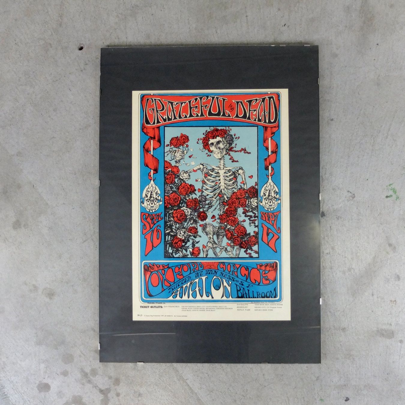 Poster & Bilder: Grateful Dead "Skull and Roses” Poster, Avalon 1966 – Gebraucht aus Basel von
