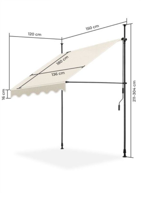Markisen: Klemmmarkise beige 150 x 180 cm – Neu (gemäss Beschreibung) aus Rotkreuz von NextChance 3