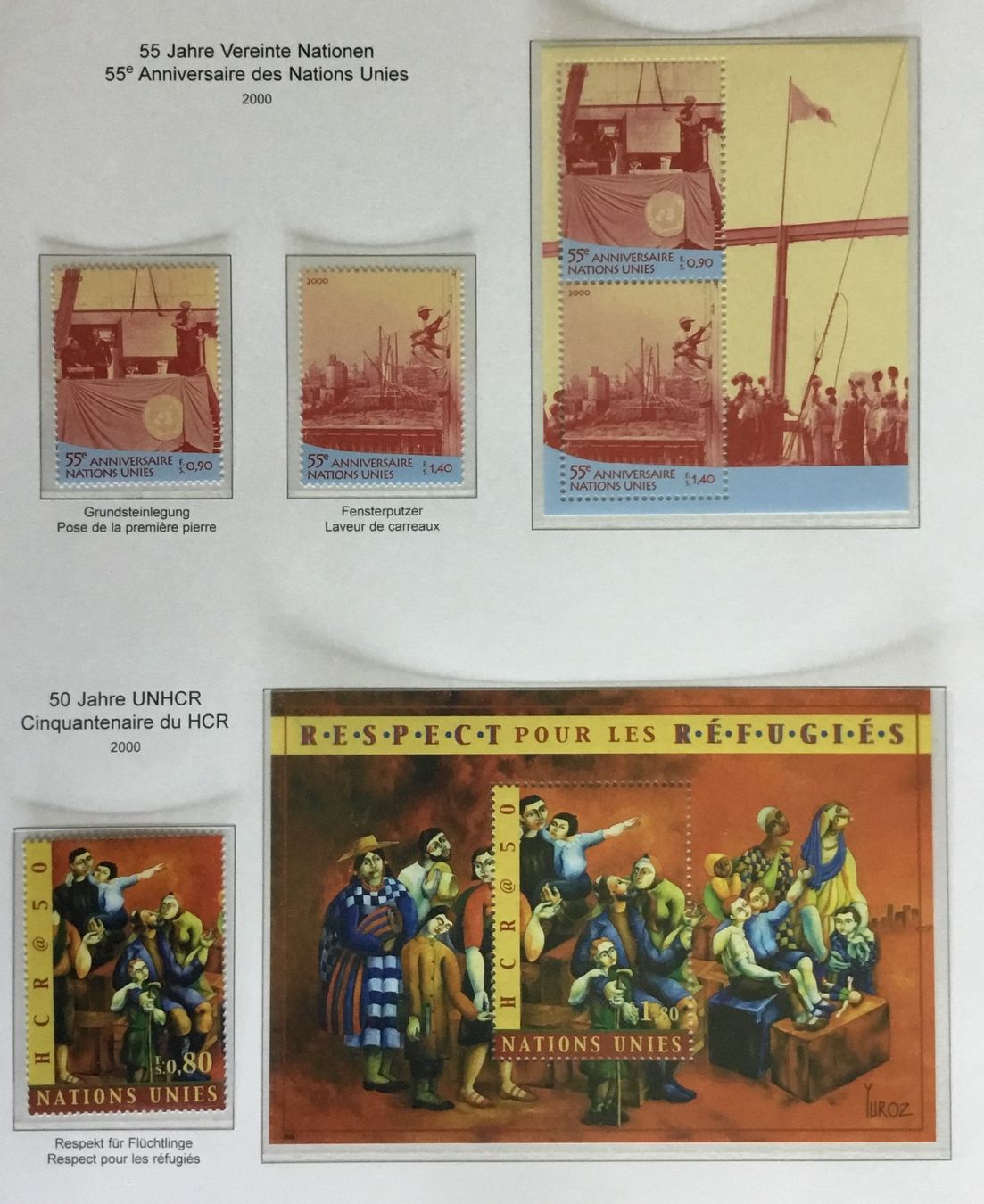 Tutti i francobolli: UNO -Ausgaben vom Milleniumsjahr, **postfrisch – Nuovo (secondo la descrizione) da Belp venduto da Dschopp 3