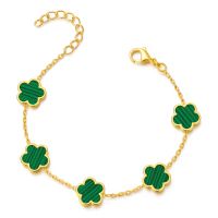 Bracelet trèfle noir et or - Élégance discrète ✨