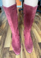 Elegante Wildlederstiefel in Weinrot, Grösse 41