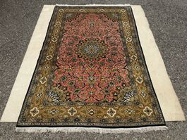 Qom mit Seide 200x135 Teppich geknüpft sauber Zust. perfekt