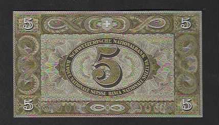 Banknoten: CH  -  5  Fr.  1949  Bankfrisch – Neu (gemäss Beschreibung) aus Gordola von coinsandnotes 1