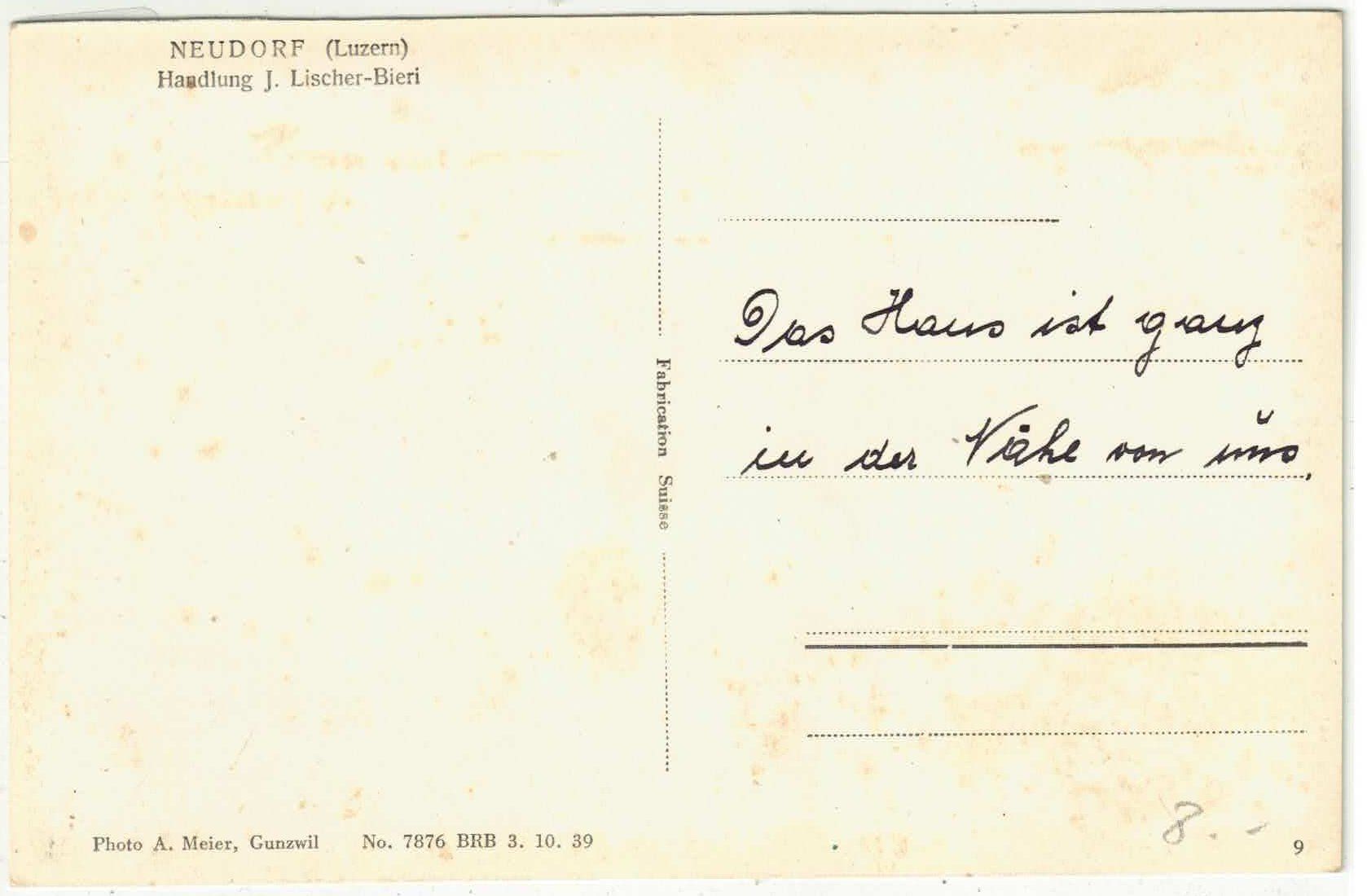 Cartoline postali: Neudorf LU - Handlung J. Lischer-Bieri – Difettoso da Ettingen venduto da Kartenplanet 1