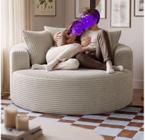 Relaxsessel Sofa Love Samtcord beige