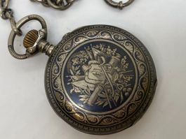 TULA-Silber-Taschenuhr 60mm läuft /i454