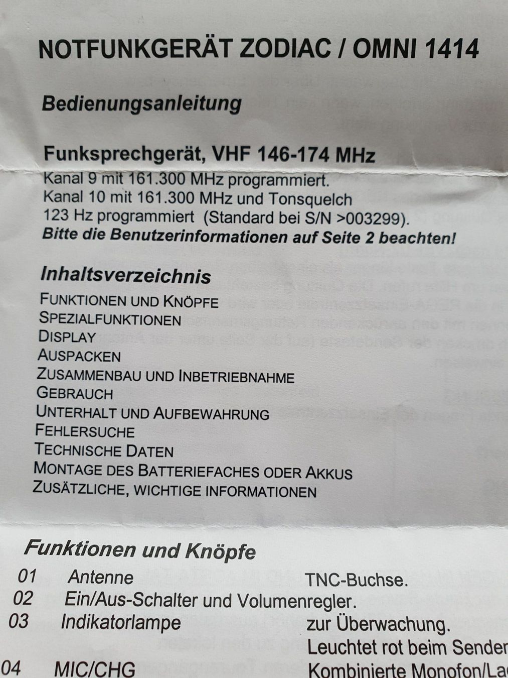 Radiocomunicazione: REGA Notfunkgerät Zodiac/Omni 1414 – Usato da Rüdlingen venduto da Relmis 2