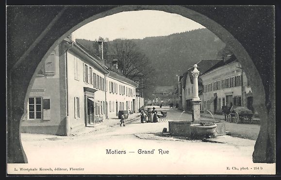 Cartoline postali: AK Motiers, Grand'Rue – Usato da Berlin venduto da bartko-reher