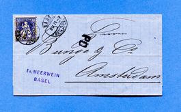 Auslandsbrief von Basel nach Amsterdam.