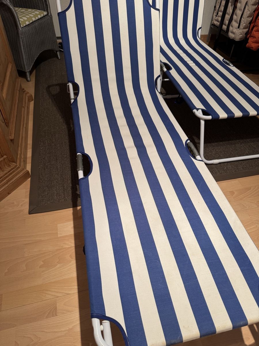 Sedie a sdraio: FIAM Liegestühle Blau-Weiss – Usato da Maisprach venduto da 4464 1